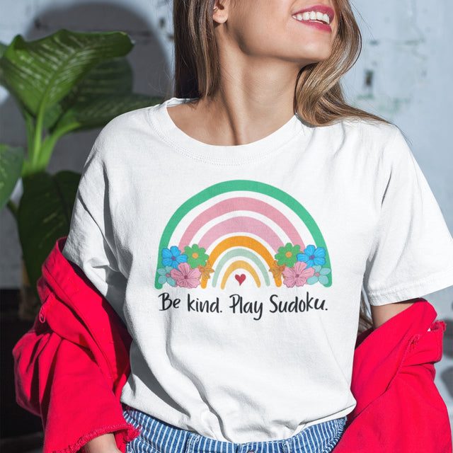 Be Kind Play Sudoku - Positive Tee - Sudoku T-Shirt - Kindness Tee - Logic T-Shirt - Puzzler Tee