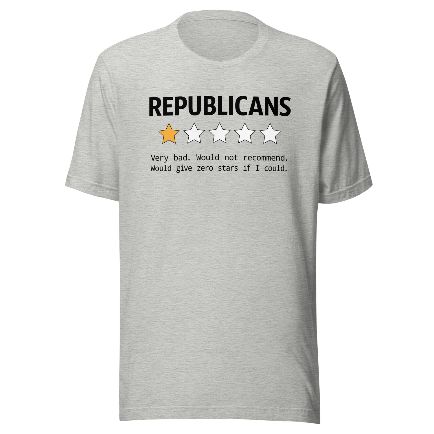 republicans-very-bad-reviews-democrat-tee-republican-t-shirt-election-tee-politics-t-shirt-government-tee#color_athletic-heather