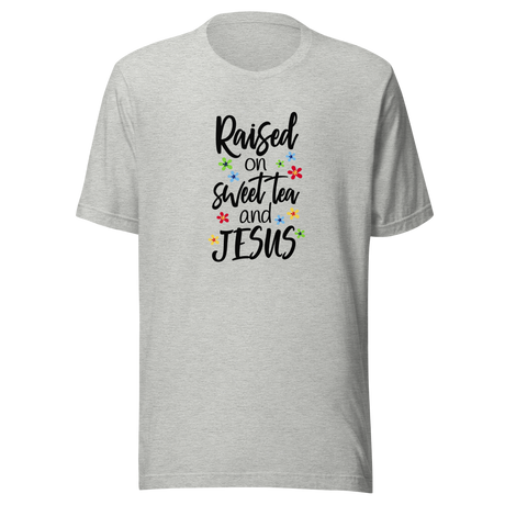 raised-on-sweet-tea-and-jesus-jesus-tee-sweet-tea-t-shirt-christian-tee-faith-t-shirt-religion-tee#color_athletic-heather