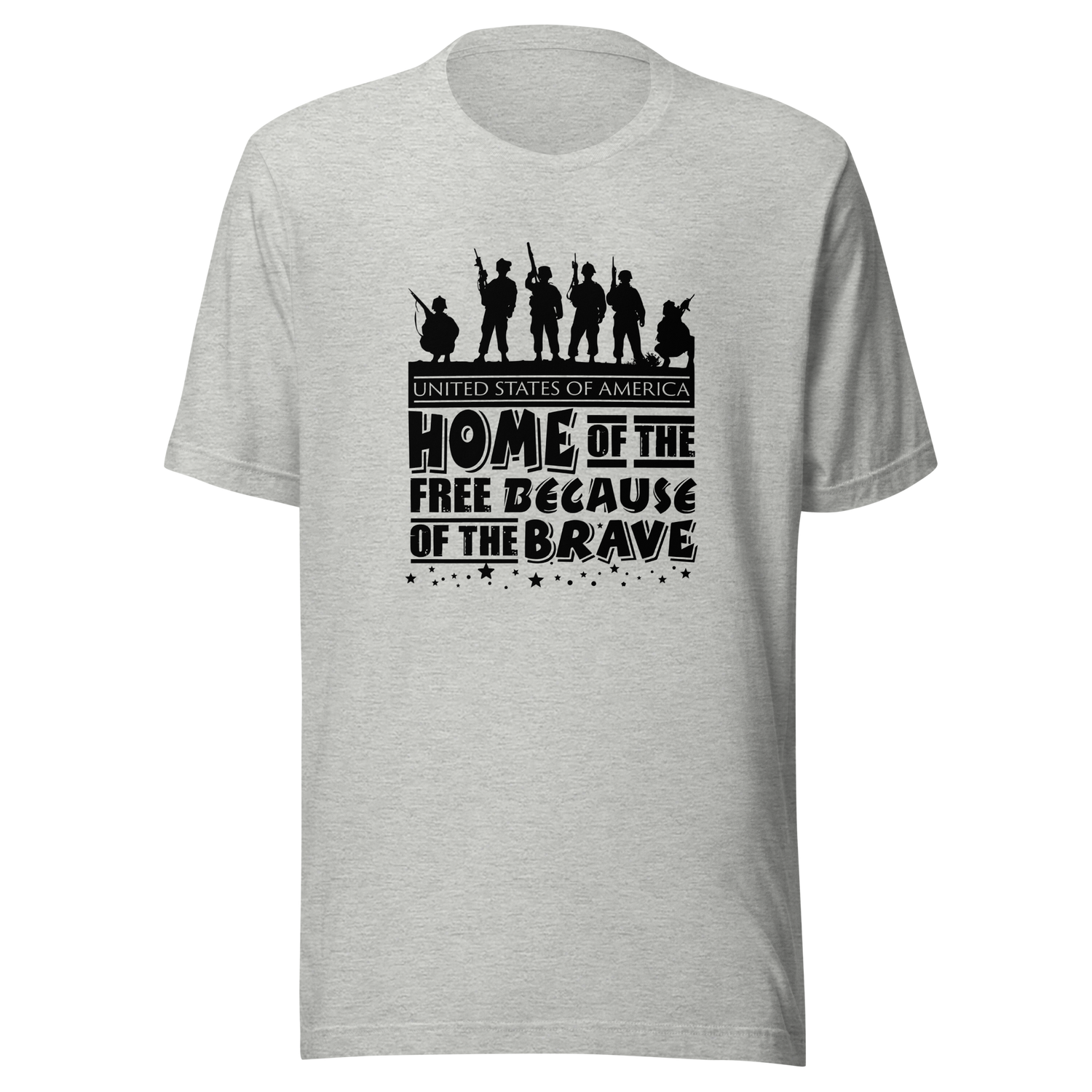 home-of-the-free-because-of-the-brave-4th-of-july-tee-american-t-shirt-flag-tee-patriotic-t-shirt-usa-tee#color_athletic-heather