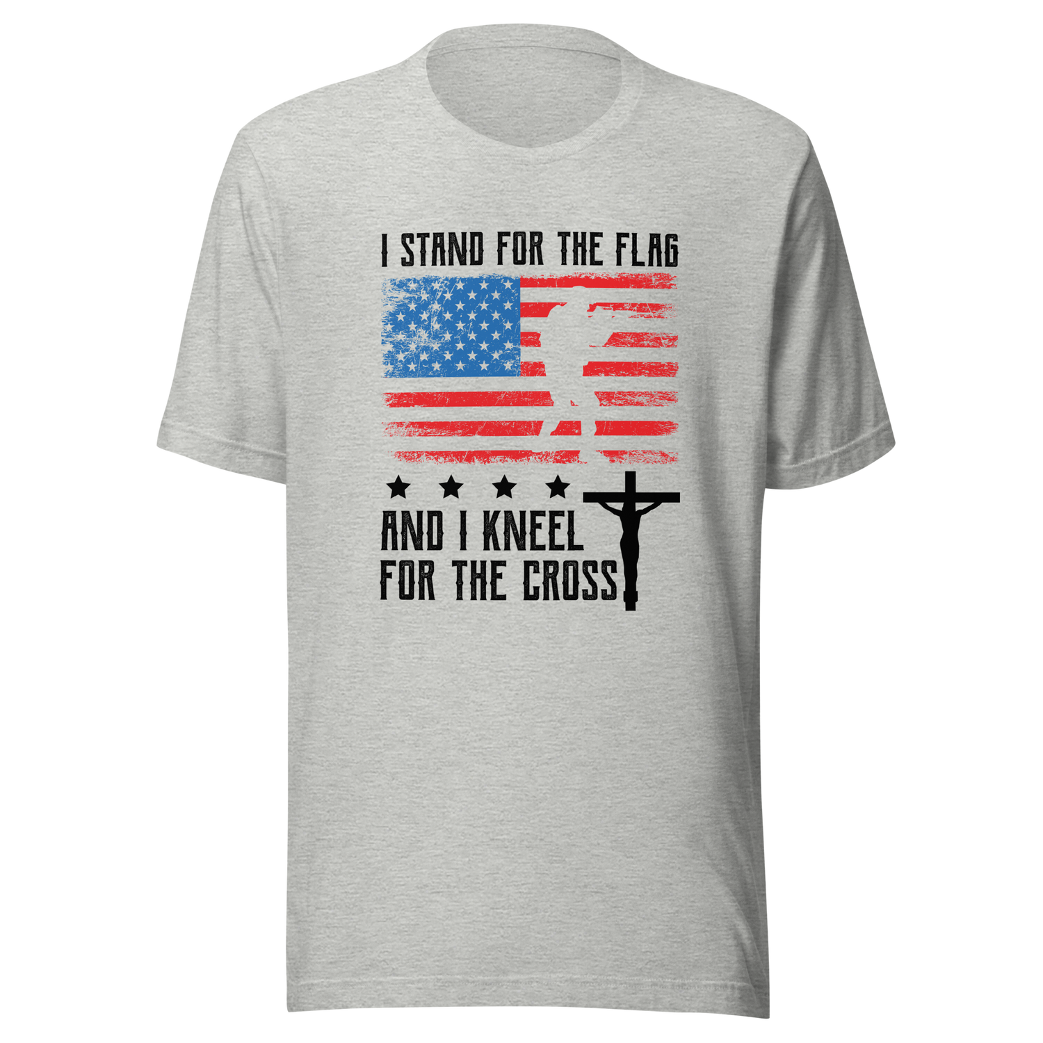 i-stand-for-the-flag-and-kneel-for-the-cross-stand-tee-kneel-flag-t-shirt-usa-tee-t-shirt-tee#color_athletic-heather