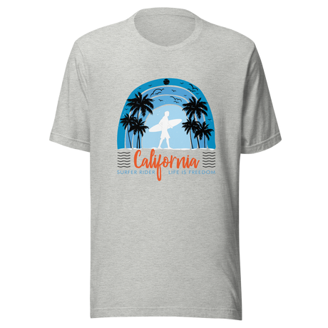 california-surfer-rider-life-is-freedom-california-tee-good-vibes-t-shirt-beach-tee-t-shirt-tee#color_athletic-heather