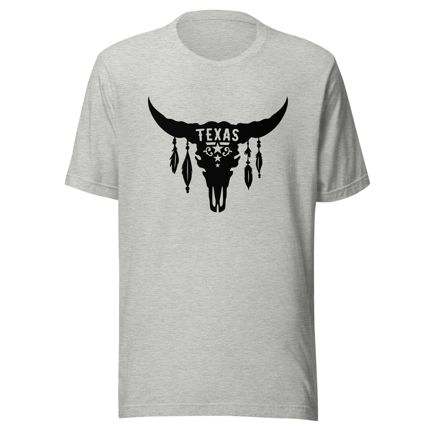 texas-with-skull-and-feathers-boho-tee-texas-t-shirt-skull-tee-t-shirt-tee#color_athletic-heather