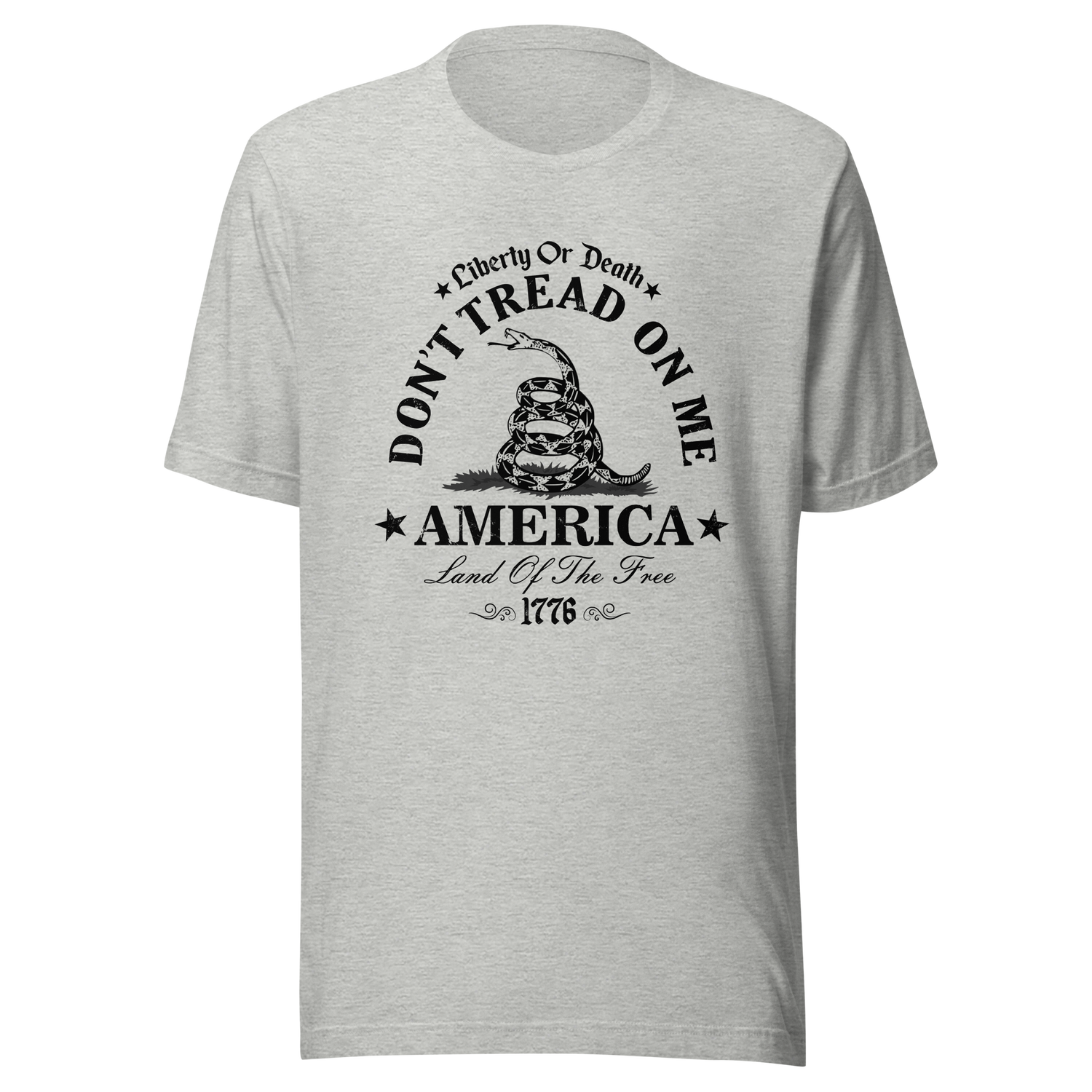 dont-tread-on-me-liberty-or-death-america-land-of-the-free-1776-tread-tee-death-t-shirt-america-tee-t-shirt-tee#color_athletic-heather