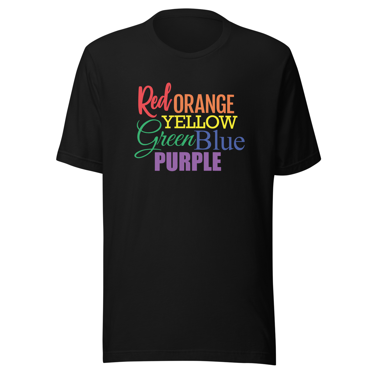 red-orange-yellow-green-blue-and-purple-blue-tee-green-t-shirt-orange-tee-lgbt-t-shirt-lifestyle-tee#color_black