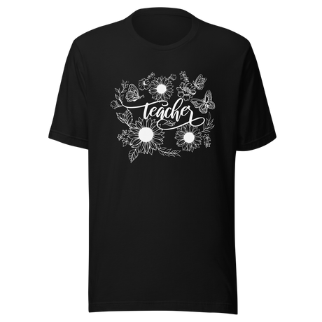 wildflowers-with-teacher-in-middle-teacher-tee-wildflower-t-shirt-floral-tee-t-shirt-tee#color_black
