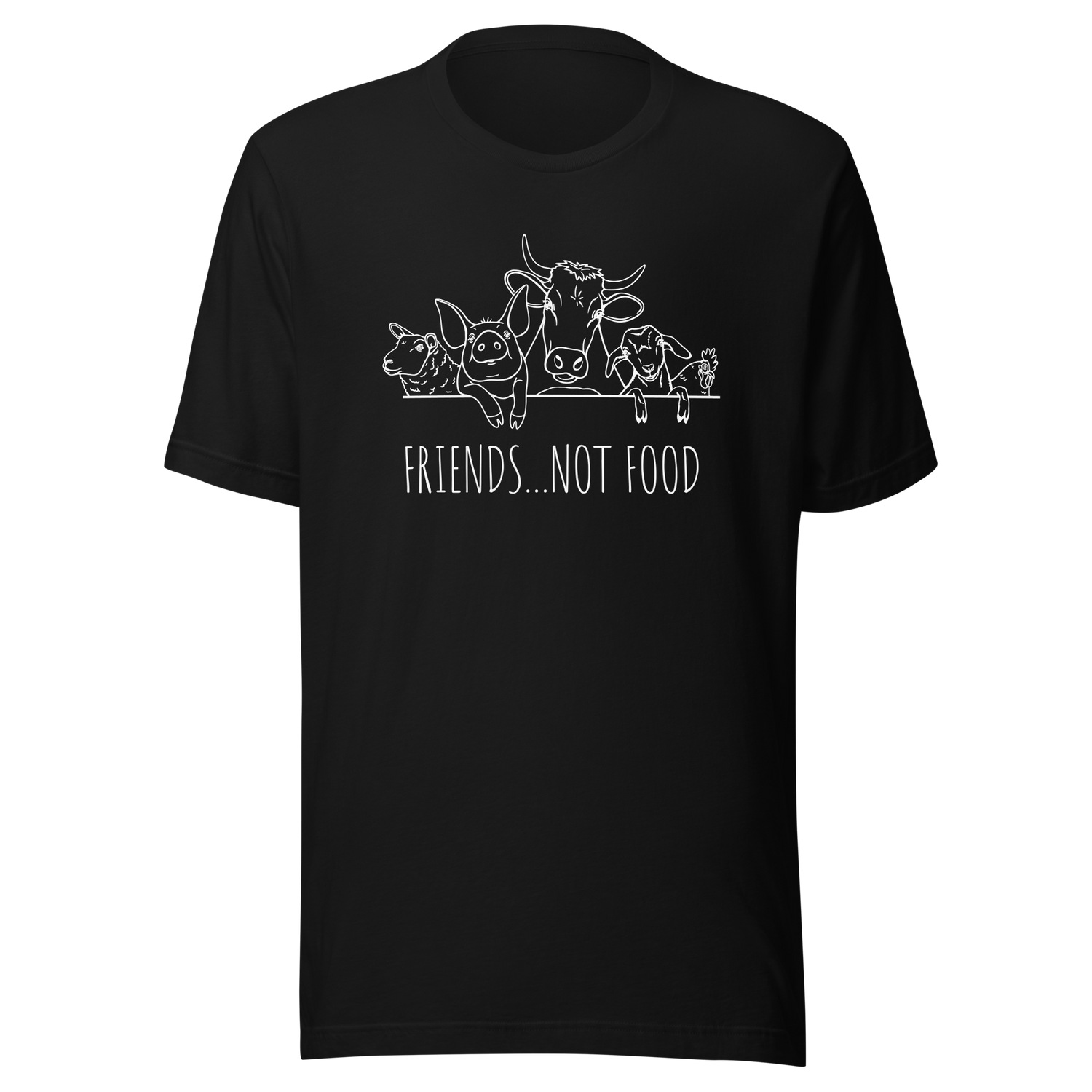friends-not-food-friends-tee-food-t-shirt-vegetarian-tee-t-shirt-tee#color_black