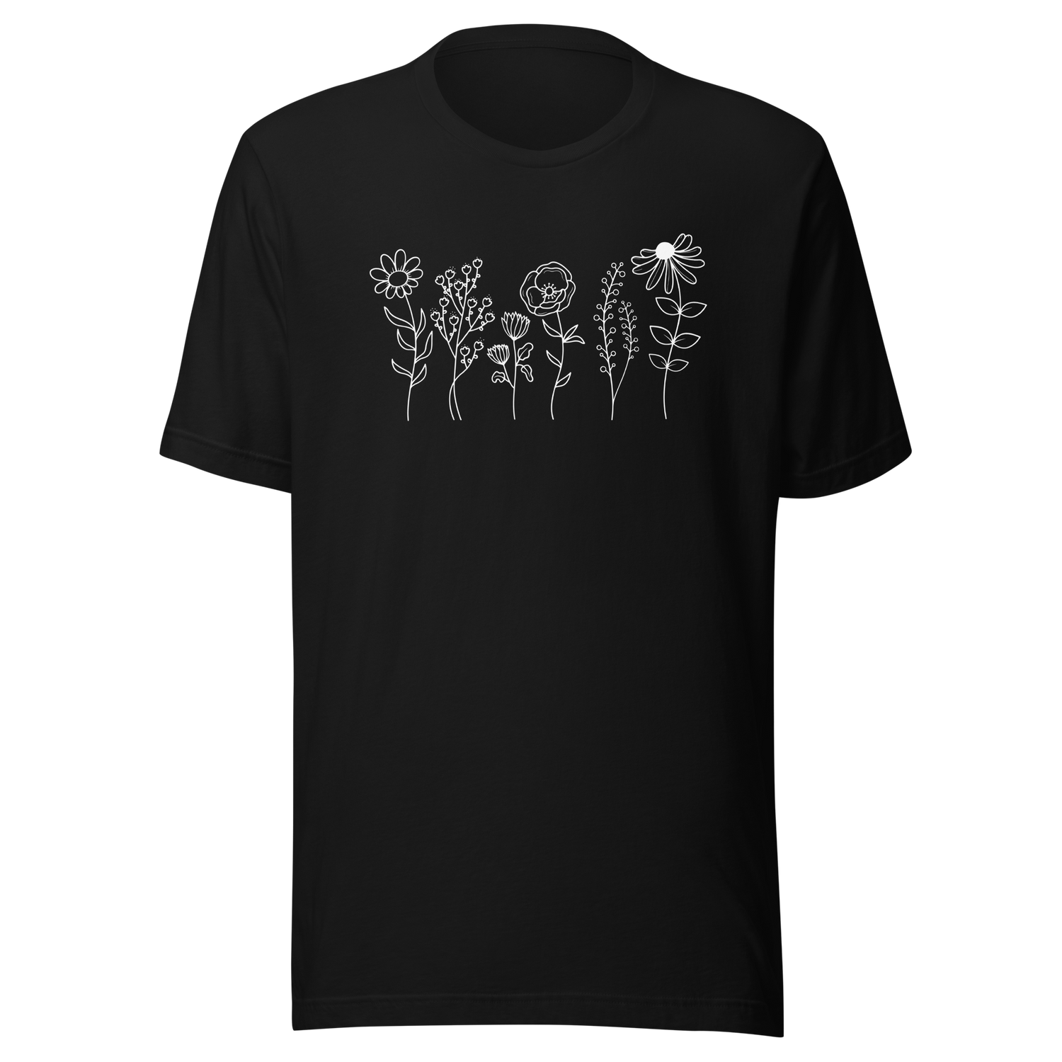 wildflowers-floral-tee-wildflowers-t-shirt-floral-tee-blooms-t-shirt-nature-tee#color_black