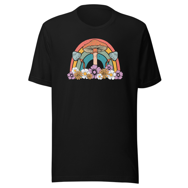 rainbow-with-flowers-and-mushrooms-rainbow-tee-life-t-shirt-rainbow-tee-flowers-t-shirt-mushrooms-tee#color_black