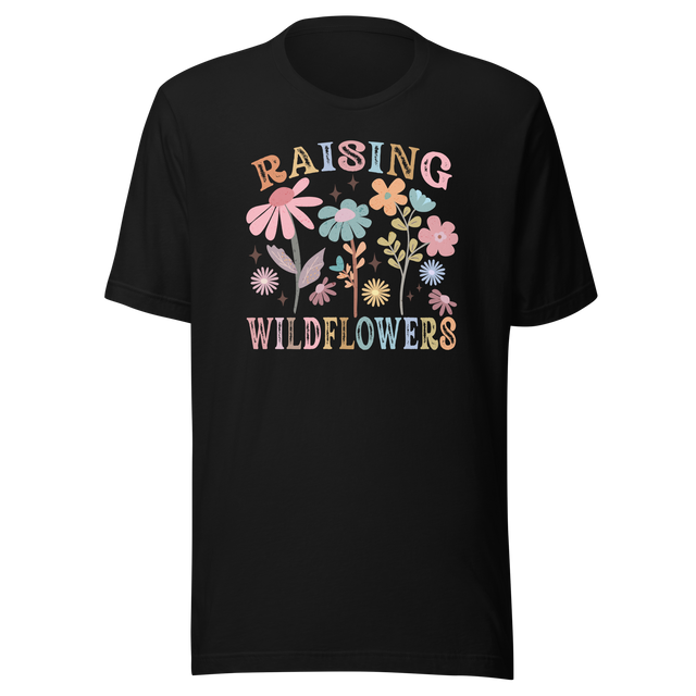 raising-wildflowers-pastel-flowers-flowers-tee-cute-t-shirt-blooms-tee-garden-t-shirt-floral-tee#color_black