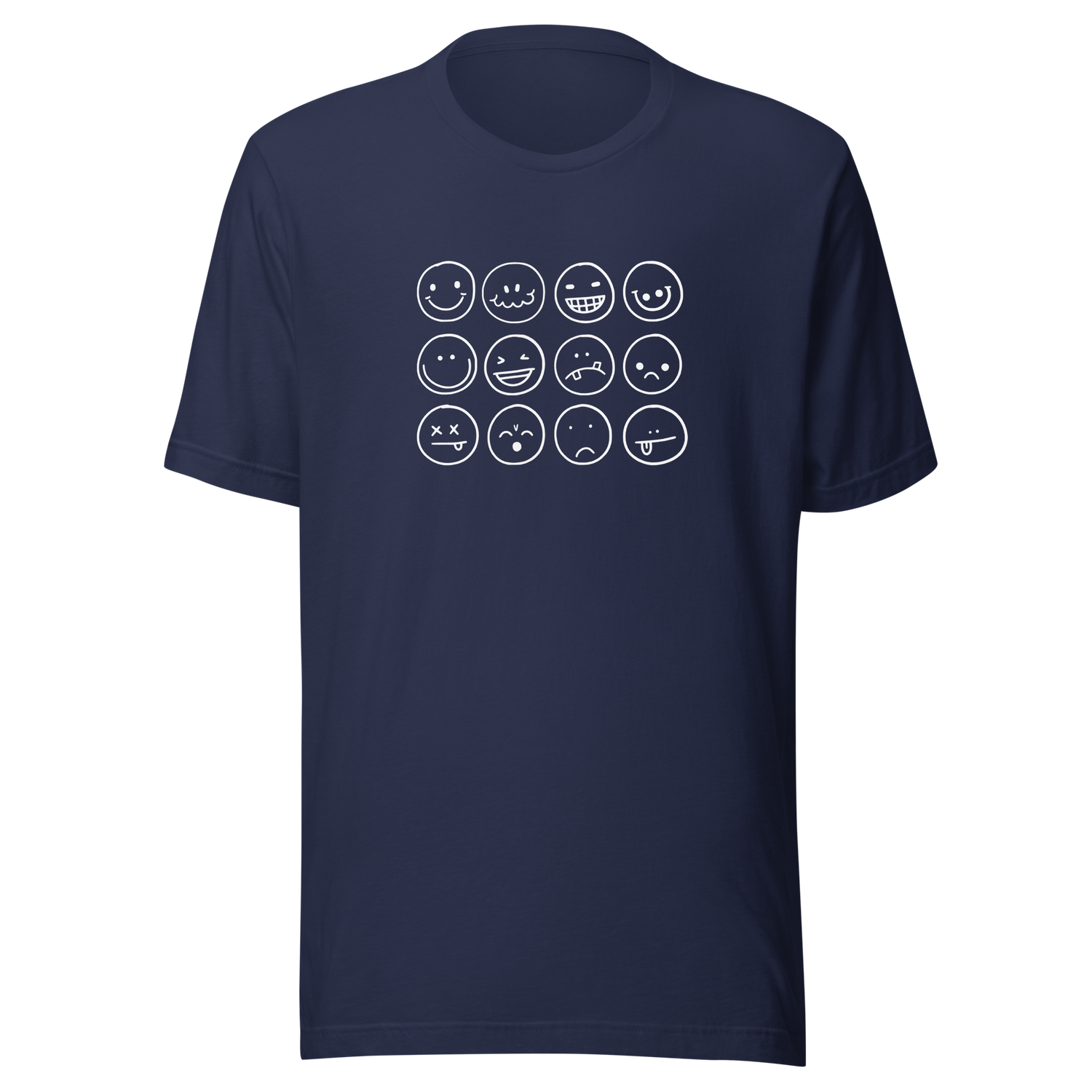 black-and-white-outlines-of-hand-drawn-smiley-faces-smiley-tee-smile-t-shirt-smiley-face-tee-funny-t-shirt-emoticon-tee#color_navy