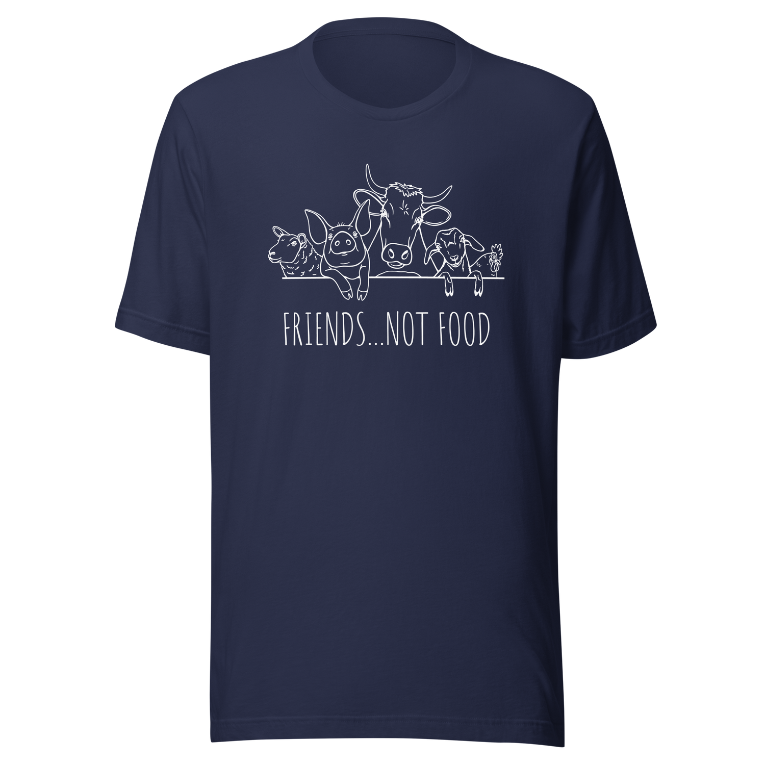 friends-not-food-friends-tee-food-t-shirt-vegetarian-tee-t-shirt-tee#color_navy
