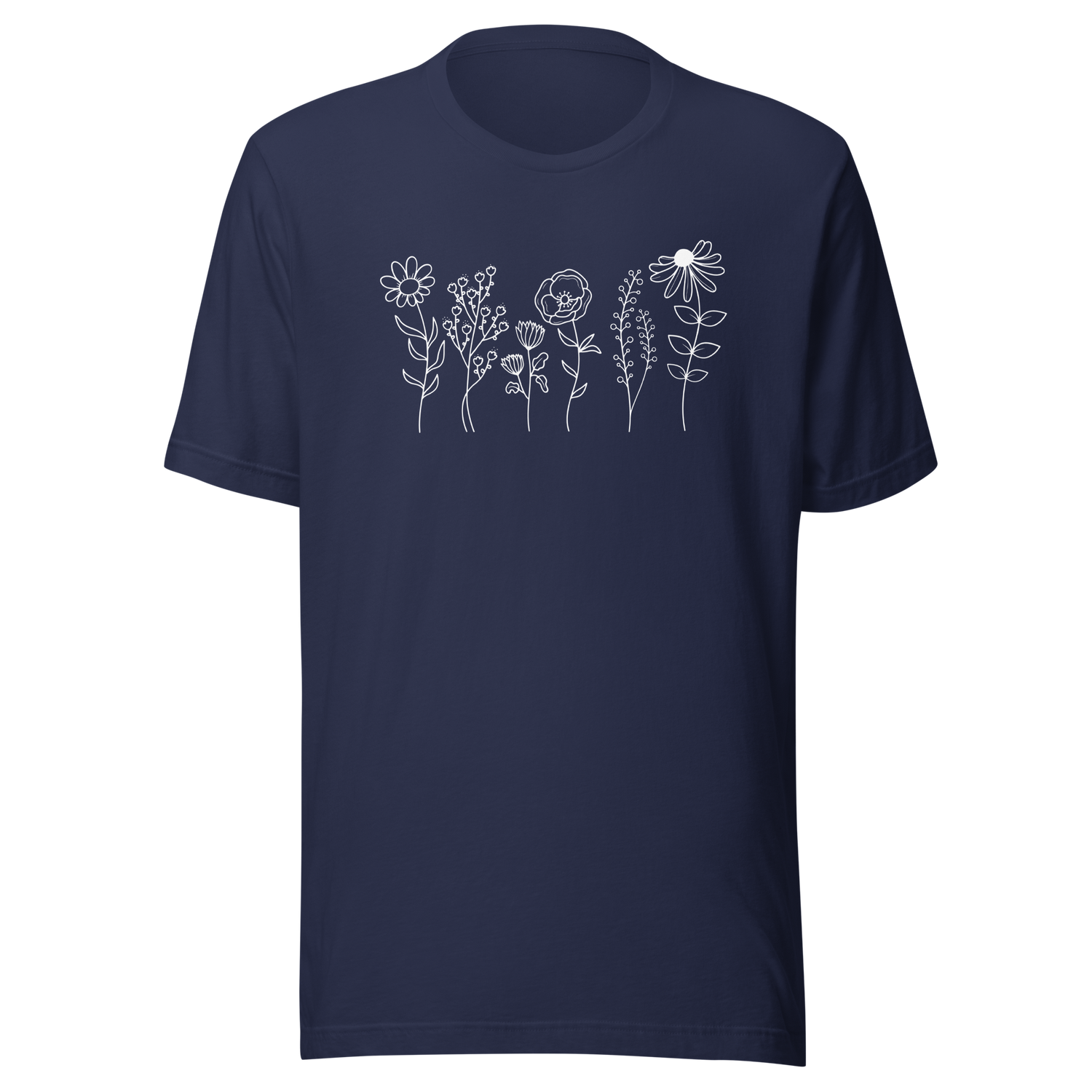 wildflowers-floral-tee-wildflowers-t-shirt-floral-tee-blooms-t-shirt-nature-tee#color_navy