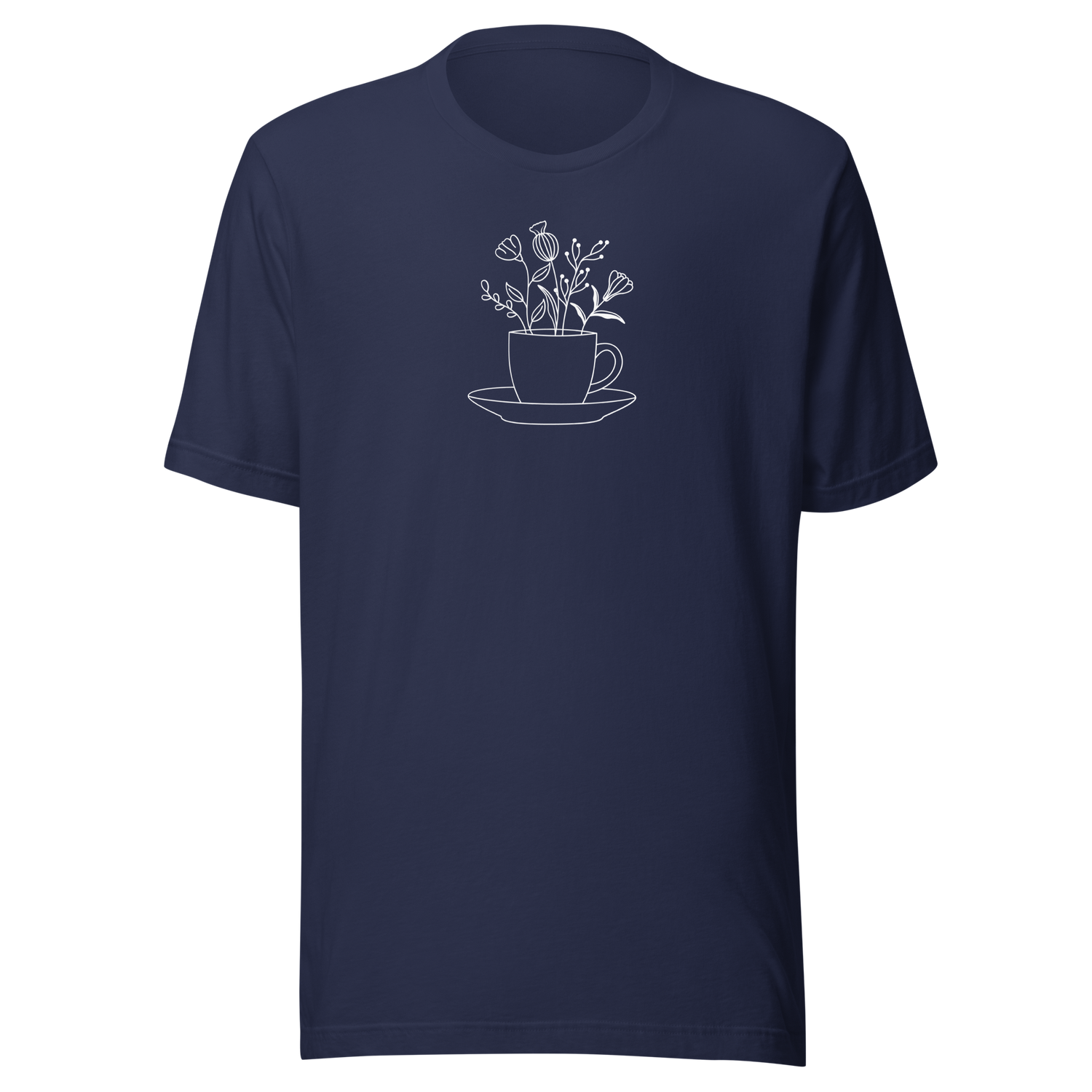 flowers-inside-a-teacup-floral-tee-food-t-shirt-floral-tee-teacup-t-shirt-garden-tee#color_navy
