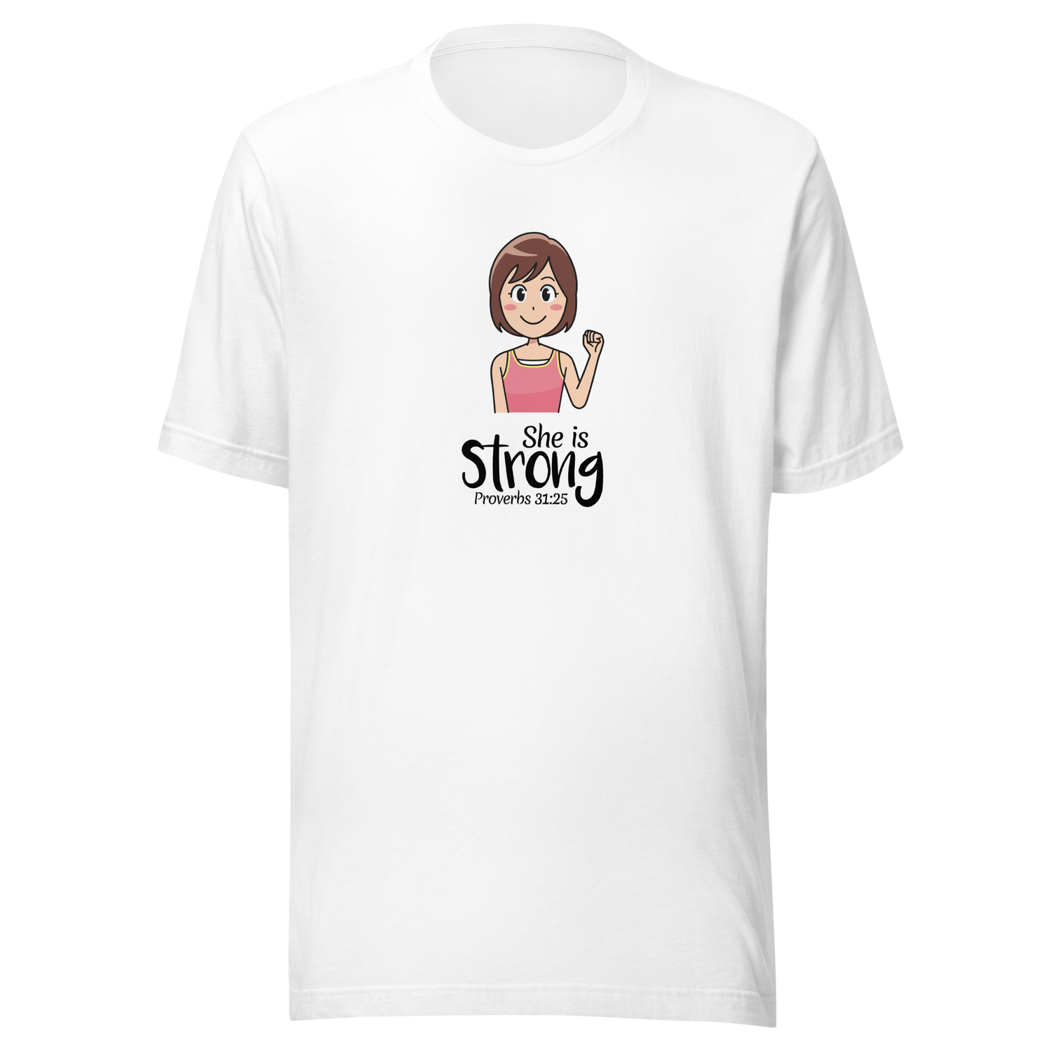 she-is-strong-proverbs-31-25-christian-tee-womens-t-shirt-proverbs-tee-faith-t-shirt-religion-tee#color_white