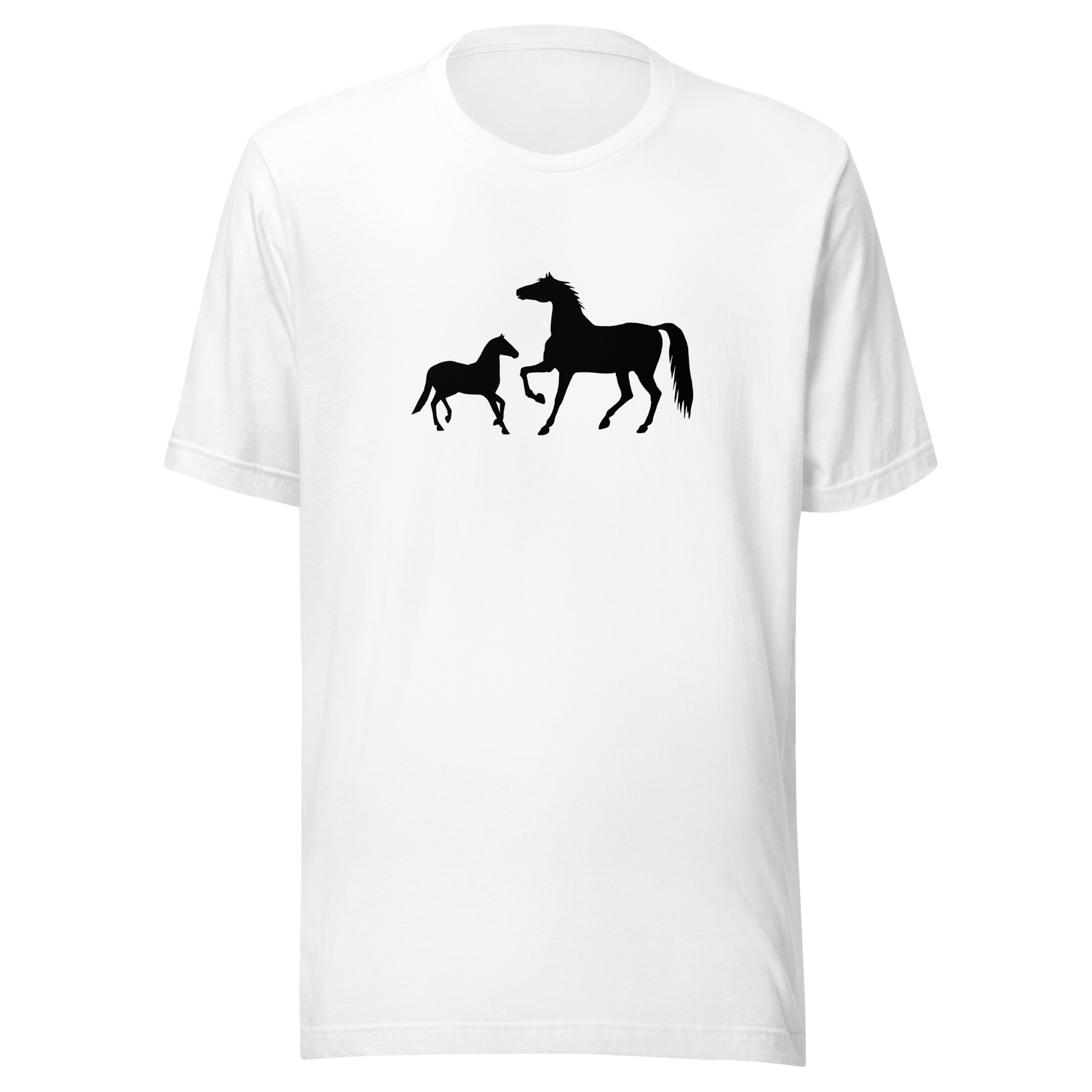 two-horses-horse-tee-silhouette-t-shirt-animal-tee-farm-t-shirt-equestrian-tee#color_white