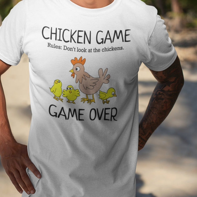 chicken-game-rules-dont-look-at-the-chickens-game-over-chicken-tee-game-t-shirt-look-tee-vote-t-shirt-election-tee#color_white