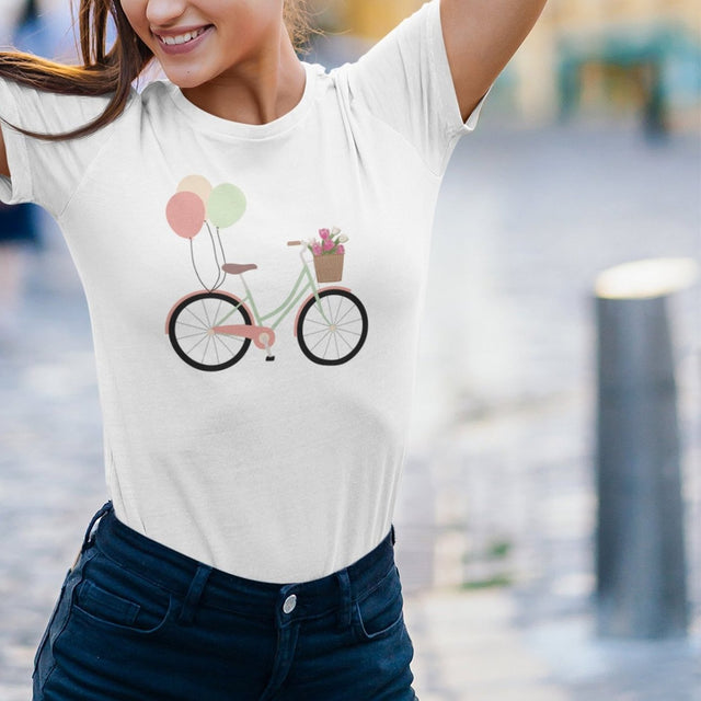 bicycle-with-flowers-in-front-basket-and-balloons-tied-to-back-bicycle-tee-bike-t-shirt-balloons-tee-gift-t-shirt-mom-tee#color_white