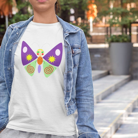 psychedelic-colorful-butterfly-butterfly-tee-nature-t-shirt-butterflies-tee-cool-t-shirt-outdoors-tee#color_white