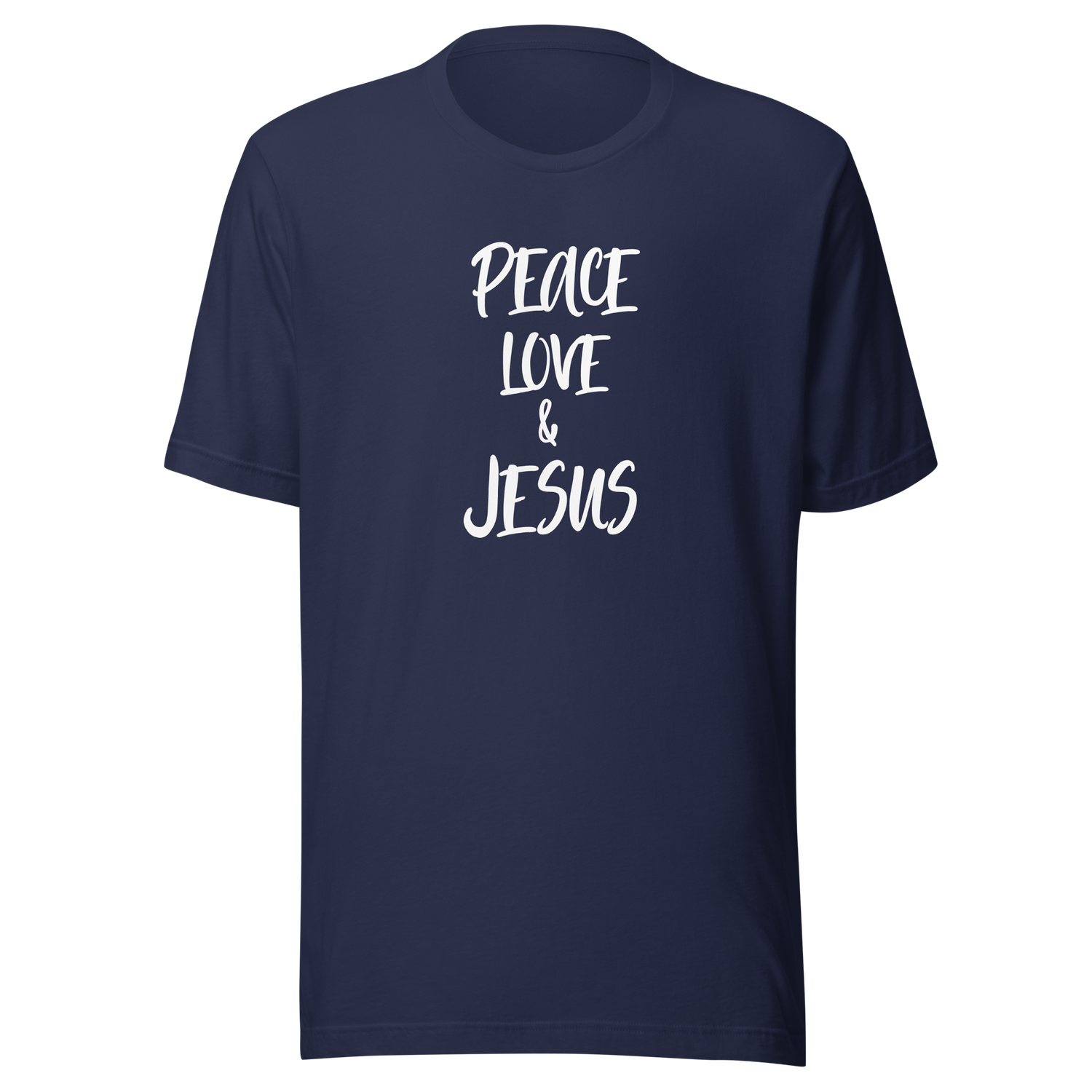 peace-love-and-jesus-jesus-tee-peace-t-shirt-christian-tee-faith-t-shirt-religious-tee#color_navy