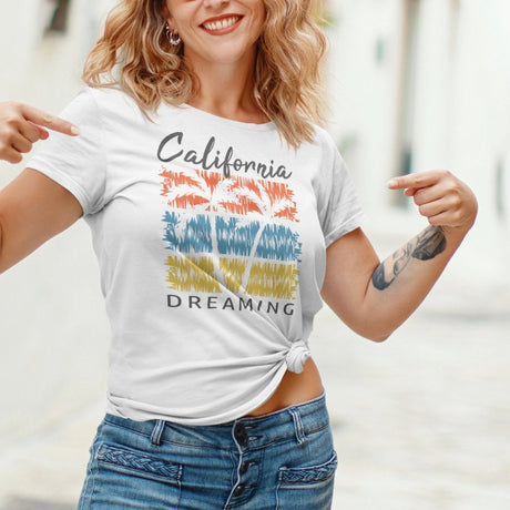 CALIFORNIA DREAMING - CALIFORNIA TEE - GOOD VIBES T-SHIRT - BEACH TEE - T-SHIRT - TEE#color_white