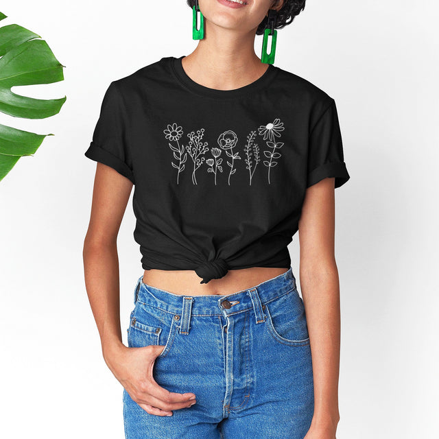 wildflowers-floral-tee-wildflowers-t-shirt-floral-tee-blooms-t-shirt-nature-tee#color_black