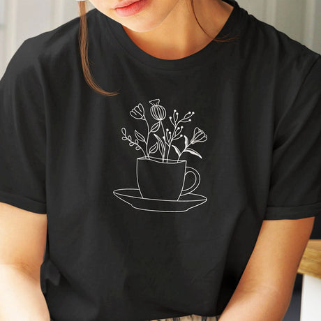 flowers-inside-a-teacup-floral-tee-food-t-shirt-floral-tee-teacup-t-shirt-garden-tee#color_black