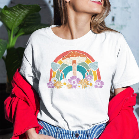 rainbow-with-flowers-and-mushrooms-rainbow-tee-life-t-shirt-rainbow-tee-flowers-t-shirt-mushrooms-tee#color_white