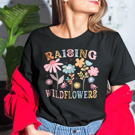 raising-wildflowers-pastel-flowers-flowers-tee-cute-t-shirt-blooms-tee-garden-t-shirt-floral-tee#color_black