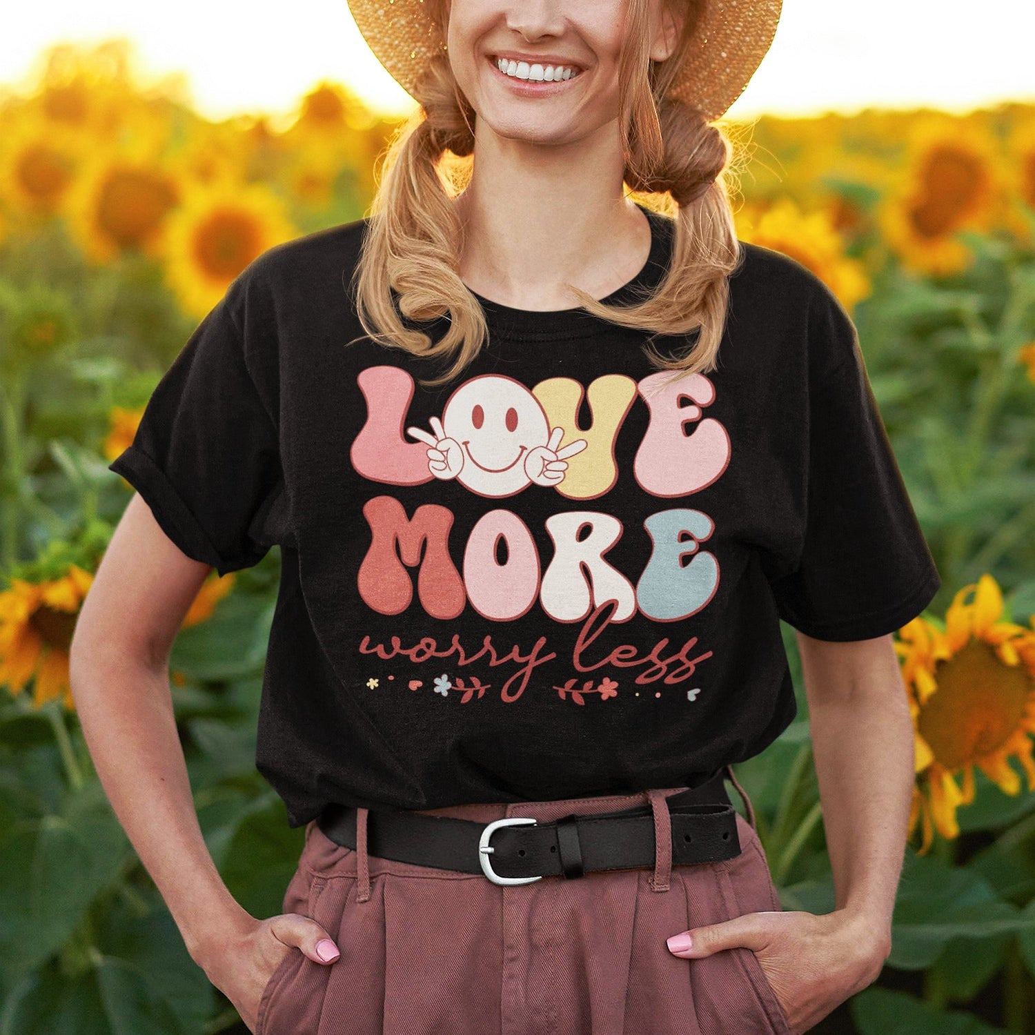love-more-worry-less-retro-vintage-smiley-face-and-flowers-retro-tee-life-t-shirt-retro-tee-vintage-t-shirt-t-shirt-tee#color_black