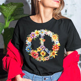 peace-sign-with-flowers-flowers-life-tee-floral-t-shirt-peace-tee-feminine-t-shirt-nature-tee-1#color_black