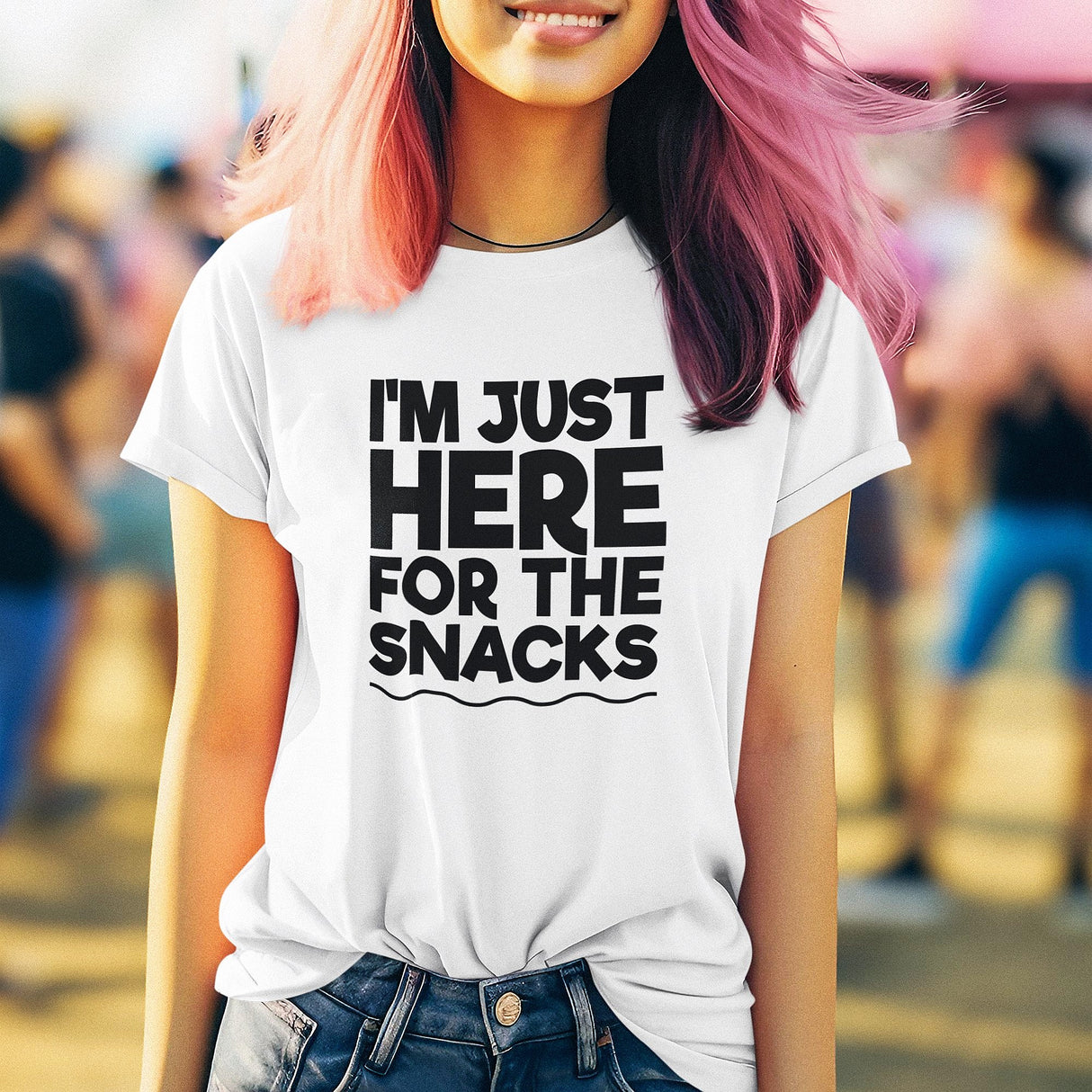 im-just-here-for-the-snacks-food-tee-life-t-shirt-foodie-tee-snacks-t-shirt-yummy-tee-2#color_white