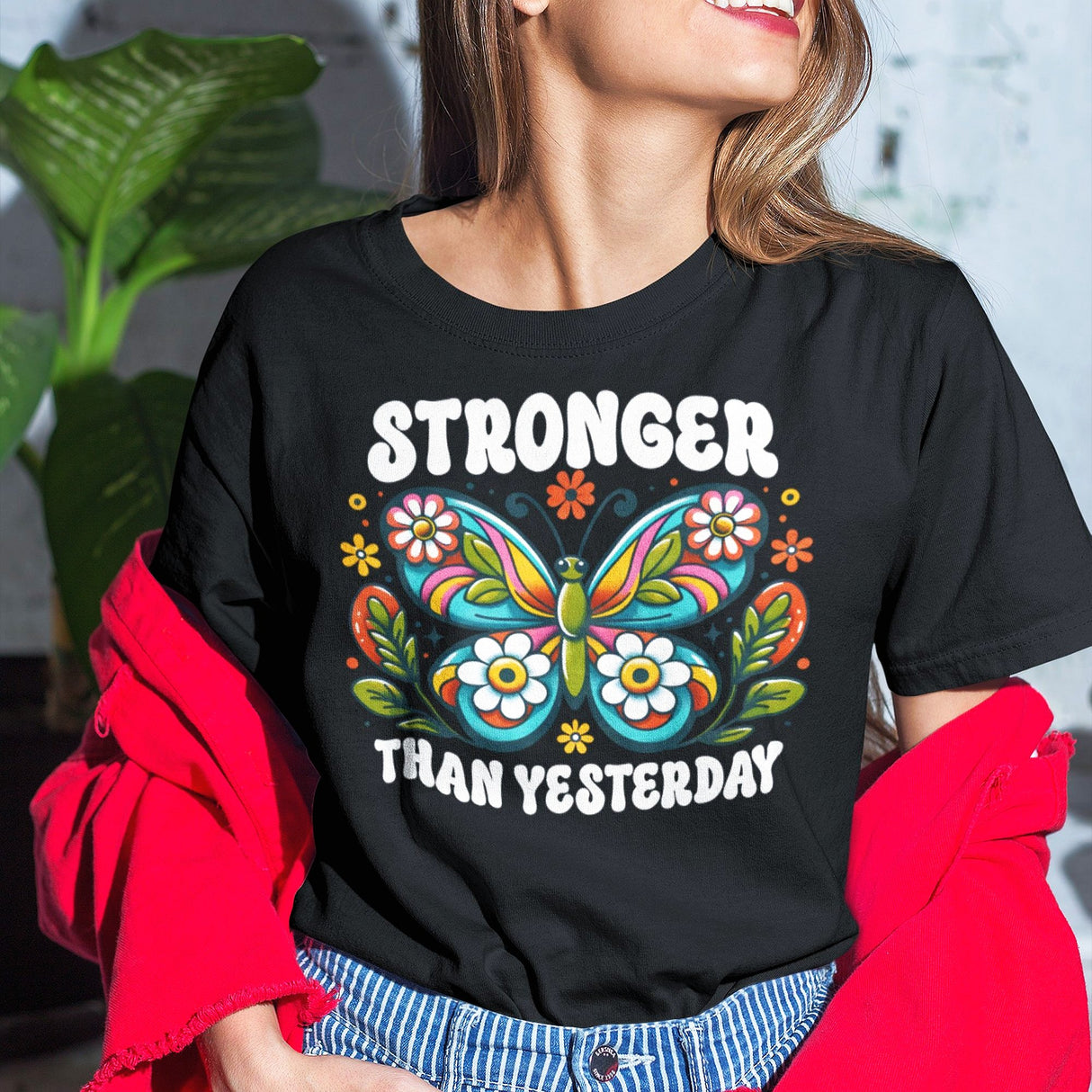 stronger-than-yesterday-bohemian-butterfly-boho-tee-inspirational-t-shirt-boho-tee-t-shirt-t-shirt-women-tee#color_black