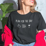 Plan For The Day: Coffee, Sudoku, Wine - Coffee Tee - Sudoku T-Shirt - Wine Tee - Puzzle T-Shirt - Relaxation Tee