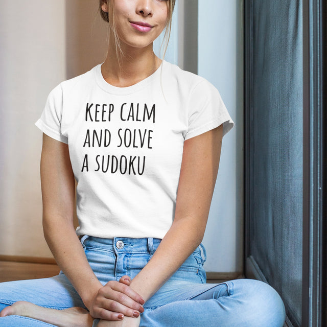 Keep Calm And Solve A Sudoku - Classic Tee - Sudoku T-Shirt - Calm T-Shirt - Logic Tee - Puzzler T-Shirt