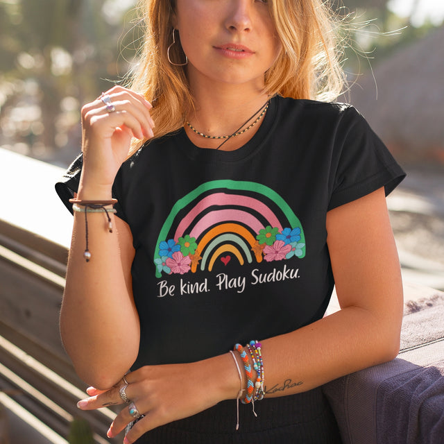 Be Kind Play Sudoku - Positive Tee - Sudoku T-Shirt - Kindness Tee - Logic T-Shirt - Puzzler Tee