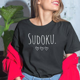 Sudoku With Three Hearts - Cute Tee - Sudoku T-Shirt - Love Tee - Minimalist T-Shirt - Sweet Tee