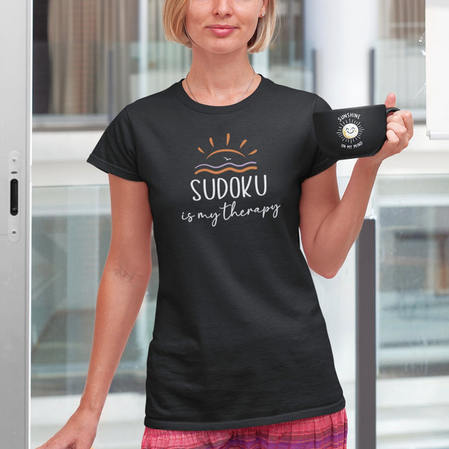 Sudoku Is My Therapy - Mental Tee - Sudoku T-Shirt - Wellness Tee - Humor T-Shirt - Puzzler Tee