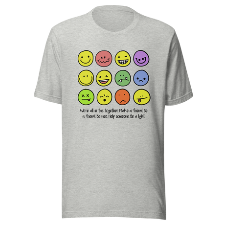 smiling-faces-drawing-multi-color-4x3-smiling-tee-smile-t-shirt-happy-tee-simple-t-shirt-gift-tee#color_athletic-heather