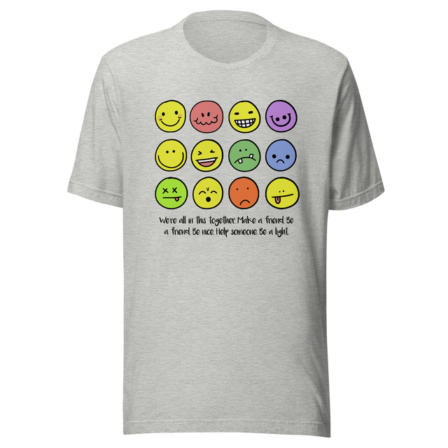 smiling-faces-drawing-multi-color-4x3-smiling-tee-smile-t-shirt-happy-tee-simple-t-shirt-gift-tee#color_athletic-heather