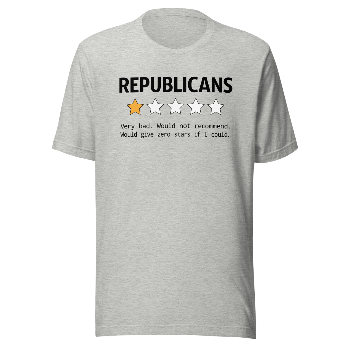 republicans-very-bad-reviews-democrat-tee-republican-t-shirt-election-tee-politics-t-shirt-government-tee#color_athletic-heather