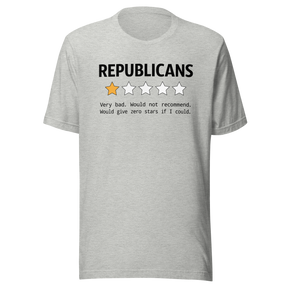 republicans-very-bad-reviews-democrat-tee-republican-t-shirt-election-tee-politics-t-shirt-government-tee#color_athletic-heather