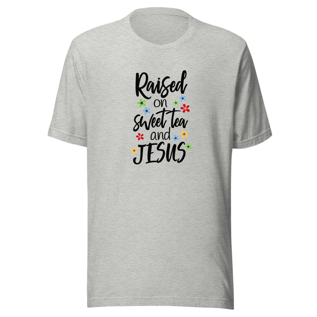 raised-on-sweet-tea-and-jesus-jesus-tee-sweet-tea-t-shirt-christian-tee-faith-t-shirt-religion-tee#color_athletic-heather