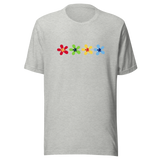 multi-color-flowers-4-in-a-row-flower-tee-summer-t-shirt-green-tee-floral-t-shirt-simple-tee#color_athletic-heather