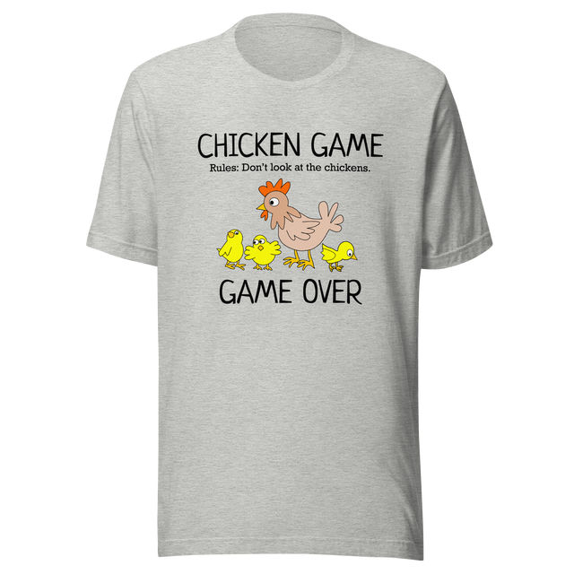 chicken-game-rules-dont-look-at-the-chickens-game-over-chicken-tee-game-t-shirt-look-tee-vote-t-shirt-election-tee#color_athletic-heather