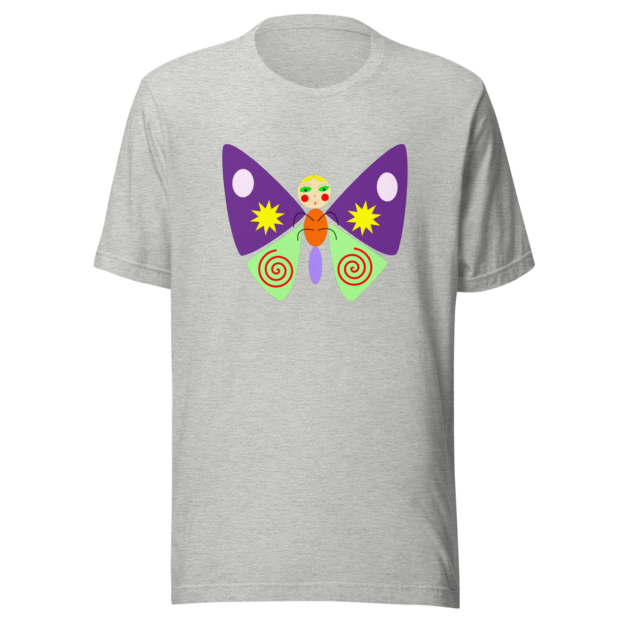 psychedelic-colorful-butterfly-butterfly-tee-nature-t-shirt-butterflies-tee-cool-t-shirt-outdoors-tee#color_athletic-heather