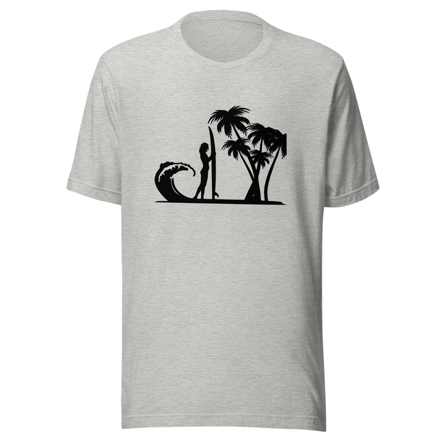 surfer-standing-on-beach-with-wave-and-palm-trees-surf-tee-beach-t-shirt-surfer-tee-beach-t-shirt-surfing-tee#color_athletic-heather