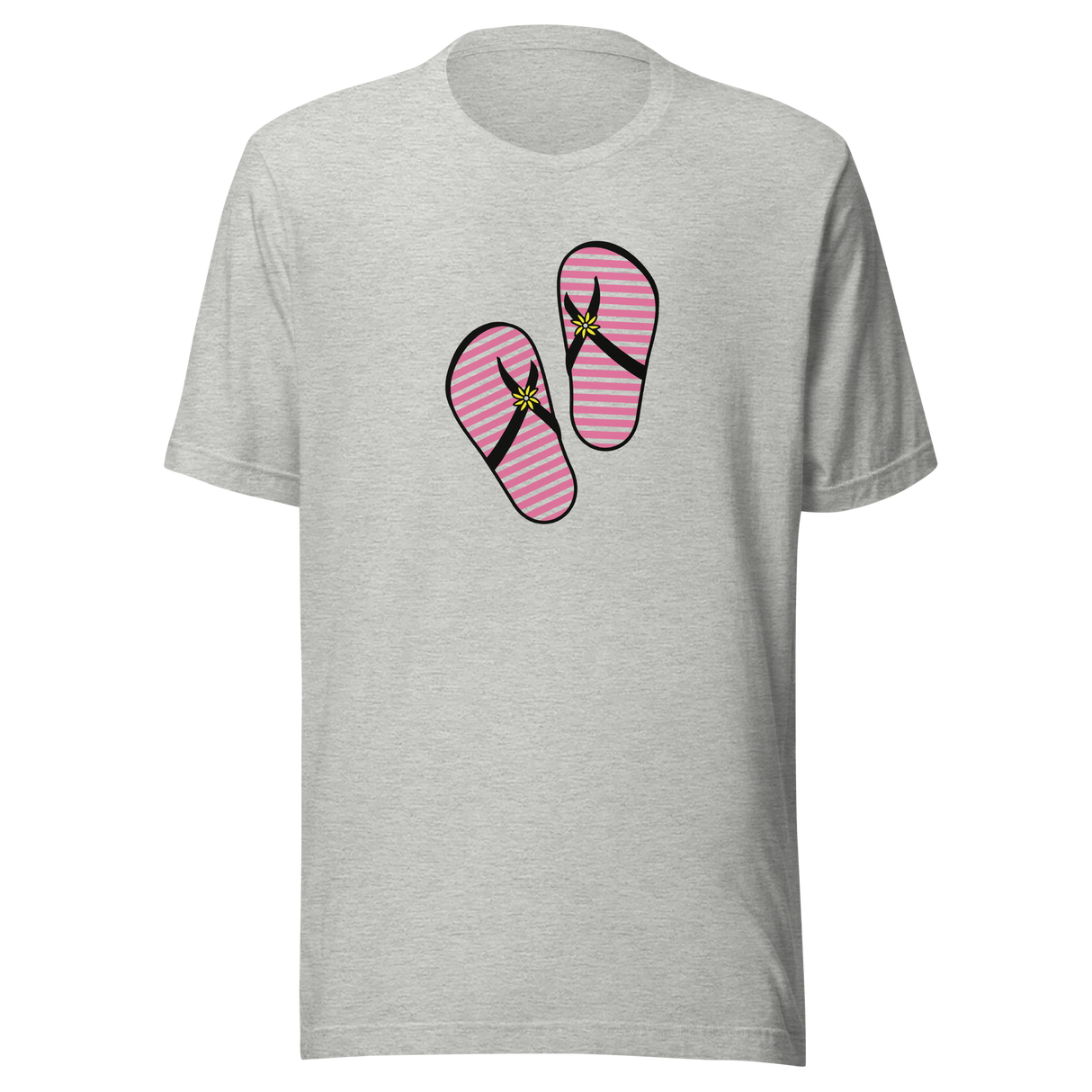 red-and-white-striped-flip-flops-flip-flops-tee-retro-t-shirt-pink-tee-beach-t-shirt-cute-tee#color_athletic-heather