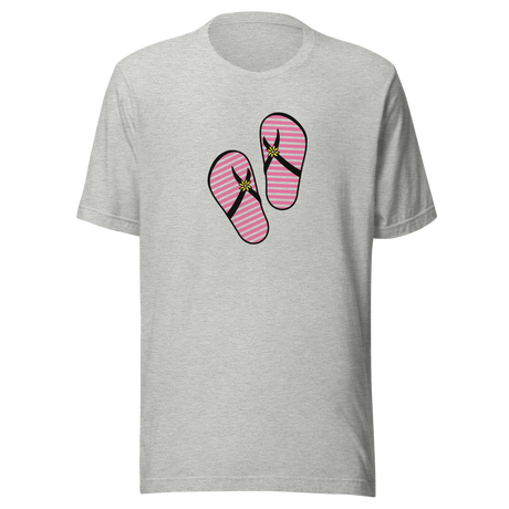 red-and-white-striped-flip-flops-flip-flops-tee-retro-t-shirt-pink-tee-beach-t-shirt-cute-tee#color_athletic-heather