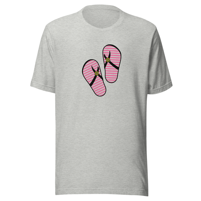 red-and-white-striped-flip-flops-flip-flops-tee-retro-t-shirt-pink-tee-beach-t-shirt-cute-tee#color_athletic-heather